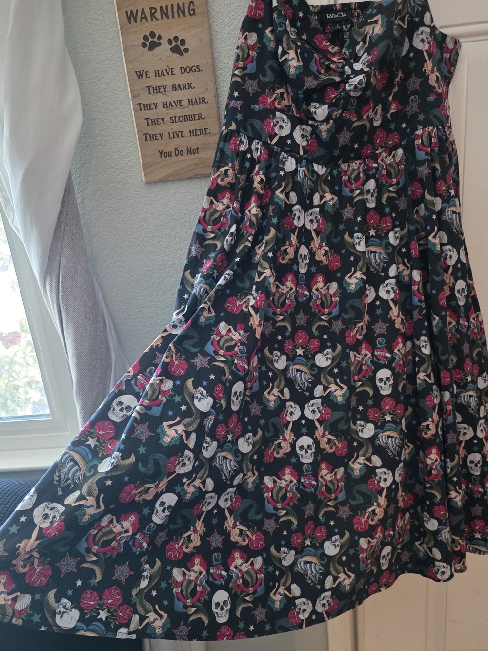 NWT Torrid Retro Chic Mermaid Skull Flower Sun Dress Plus Size 1 - Picture 7 of 12